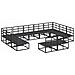 Set Divano da Giardino con cuscino 11 pcs Nero Alluminio - Foto miniatura 6