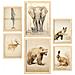 Set Di 6 Stampe Animali Vintage In Nursery Dipinti Decorativi Estetici Per Il Tuo Soggiorno, Camera Da Letto, Casa A3 & A4 Telaio In Legno Chiaro - Foto miniatura 1