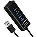 Splitter Hub Usb 3.0 Con Indicatore Led, Trasferimento Dati Ad Alta Velocità A 4 Porte, Cavo Da 1,2 M - Nero - Foto miniatura 3