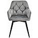 Sedia girevole in velluto LUKK360 - Gambe grigio argento / nere x 2 - Foto miniatura 4