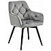 Sedia girevole in velluto LUKK360 - Gambe grigio argento / nere x 2 - Foto miniatura 3