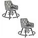 Sedia girevole in velluto LUKK360 - Gambe grigio argento / nere x 2 - Foto miniatura 1