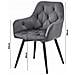 Sedia girevole in velluto LUKK360 - Gambe grigio argento / nere x 2 - Foto miniatura 5