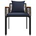 Set di Mobili da Esterno 4 pcs Grigio e Blu Navy Rattan in PE - Foto miniatura 9