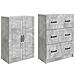 Set di armadi 2 pcs Grigio Cemento 66 x 34,5 x 87 cm - Foto miniatura 3