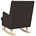 Sedia a dondolo Nero 62 x 80 x 85 cm Tessuto in Lana di Pecora - Foto miniatura 4