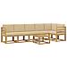 Set di divani da esterno 7 pcs Bianco e Beige Poliestere - Foto miniatura 1