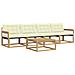 Set di divani da esterno 5 pcs Bianco e Crema 79 x 79 x 37 cm - Foto miniatura 1