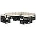 Set Divano da Giardino 14 pz Nero e Bianco Crema polyrattan - Foto miniatura 1