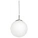 Rondo Sospensione Sfera Vetro Bianco Piu Nickel 100w E27 Diametro 25cm - Foto miniatura 1