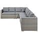 Set Da Giardino In Rattan Grigio Xxl - Foto miniatura 29