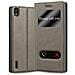 Custodia Compatibile Con Huawei P7 In Bruno Pietra - Coperchio Protettivo Con Chiusura Magnetica, Funzione Stand E 2 Finestre Di Visualizzazione - Foto miniatura 4