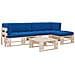 Set Divani a Pallet e Cuscini 4 pz in Legno di Pino Impregnato - Foto miniatura 1
