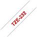 Nastro Laminato Brother Tze-232 Rosso Su Bianco, Tze, 8 M, 1.2 Cm - Foto miniatura 4
