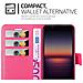 Custodia Compatibile Con Sony Xperia 1 Ii (2. Version) In Rosa Vivo - Coperchio Protettiva Con Chiusura Magnetica, Funzione Stand E Tasca Per Le Carte - Foto miniatura 4