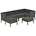 Set Divani Da Giardino 7 Pz Con Cuscini In Polyrattan Grigio - Foto miniatura 2