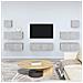 Set Di Mobili Porta Tv 7 Pz Grigio Cemento In Legno Multistrato - Foto miniatura 1