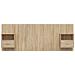 Testiera Letto Con Comodini In Legno Multistrato Rovere Sonoma - Foto miniatura 3