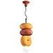 Sospensione Vintage Decò Bumbum 2+1 Elementi Ceramica Gialla Arancio 1 Luce E27 - Foto miniatura 1