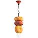 Sospensione Vintage Decò Bumbum 2+1 Elementi Ceramica Gialla Arancio 1 Luce E27 - Foto miniatura 4