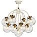 Lampadario Contemporaneo Cosmos Acciaio Crema Vetro Ottone 9 Luci E14 - Foto miniatura 2