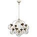 Lampadario Contemporaneo Cosmos Acciaio Crema Vetro Ottone 9 Luci E14 - Foto miniatura 3