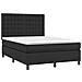 Giroletto A Molle Con Materasso E Led Nero 140x200cm Similpelle - Foto miniatura 2