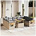 Set Divani Da Giardino 11 Pz Con Cuscini Beige In Polyrattan - Foto miniatura 3