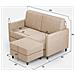 Divano Karay 2 Posti Medio (due Sedute Da 70cm) + Pouf Misure Esterne L. 158 P. 145 Colore Beige - Foto miniatura 3