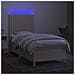 Letto a Molle con Materasso e LED Crema 90x190 cm in Tessuto - Foto miniatura 4