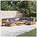 Set Salotto Da Giardino 11 Pz Con Cuscini Legno Massello Acacia - Foto miniatura 1