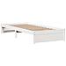 Giroletto con Testiera Bianco 75x190 cm Legno Massello di Pino - Foto miniatura 5