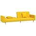 Divano Letto a 2 Posti con 2 Cuscini Giallo in Tessuto - Foto miniatura 4
