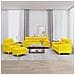 Set di Divani 4 pz con Cuscini Giallo Chiaro in Tessuto - Foto miniatura 2
