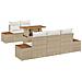 Set da pranzo da giardino 6 pezzi con cuscini Beige Polirattan Acacia - Foto miniatura 1