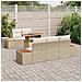 Set da pranzo da giardino 6 pezzi con cuscini Beige Polirattan Acacia - Foto miniatura 3