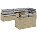 Set di divani da giardino da 9 pezzi con cuscini beige in polyrattan - Foto miniatura 1
