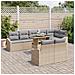 Set di divani da giardino da 9 pezzi con cuscini beige in polyrattan - Foto miniatura 3