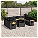 Set Divani da Giardino 11 pz con Cuscini in Polyrattan Nero - Foto miniatura 2