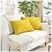 Cuscini da Divano 2 pcs Giallo Chiaro 60 x 40 cm Tessuto - Foto miniatura 2