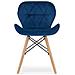 Sedia in velluto WAKO - Design moderno blu navy per soggiorno e ufficio domestico - Foto miniatura 2