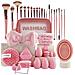 Set Di 42 Pennelli Per Trucco - Collezione Completa Di Pennelli Cosmetici Pink - Foto miniatura 1