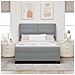 Letto a molle con materasso Grigio chiaro 160 x 200 cm Tessuto - Foto miniatura 3
