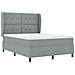 Letto a molle con materasso Grigio chiaro 160 x 200 cm Tessuto - Foto miniatura 5