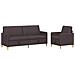 Set di Divani con Storage 2 pcs Marrone Scuro Poliestere - Foto miniatura 1
