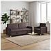 Set di Divani con Storage 2 pcs Marrone Scuro Poliestere - Foto miniatura 2
