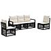 Set Divano da Giardino 5 pcs Nero polyrattan - Foto miniatura 1