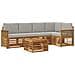 Set divano sezionale con cuscino 5 pcs Naturale e Grigio Chiaro - Foto miniatura 1