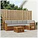 Set divano sezionale con cuscino 5 pcs Naturale e Grigio Chiaro - Foto miniatura 2