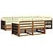Set di divani da esterno con cuscino 7 pcs Naturale e Crema - Foto miniatura 1